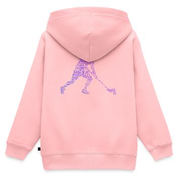 Geschenkidee für einen Floorball-Fan mit Stockball - Kinder Premium Organic Zip Hoodie - Rosa - Hinten - AI Model Kid Female (0cm)