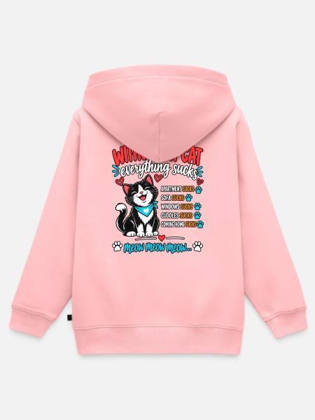 Ohne meine Katze ist alles - Kinder Premium Organic Zip Hoodie - Rosa