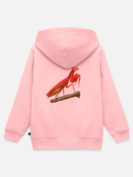 Gottesanbeterin rot - Kinder Premium Organic Zip Hoodie - Rosa