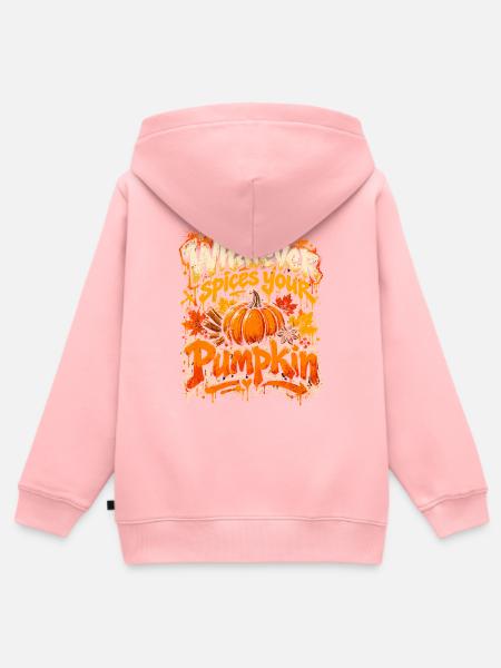 Kürbiswürze Pumpkin-Style - Kinder Premium Organic Zip Hoodie - Rosa