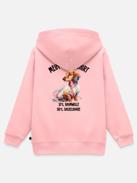 Dackel Schlafshirt Aquarell Hund - Kinder Premium Organic Zip Hoodie - Rosa