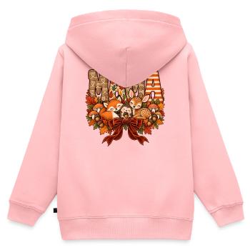 Schlafende Waldtiere Mama - Kinder Premium Organic Zip Hoodie - Rosa - Hinten - AI Model Kid Female (0cm)