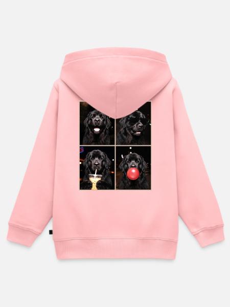 Hunde Neufundländer Hund - Kinder Premium Organic Zip Hoodie - Rosa