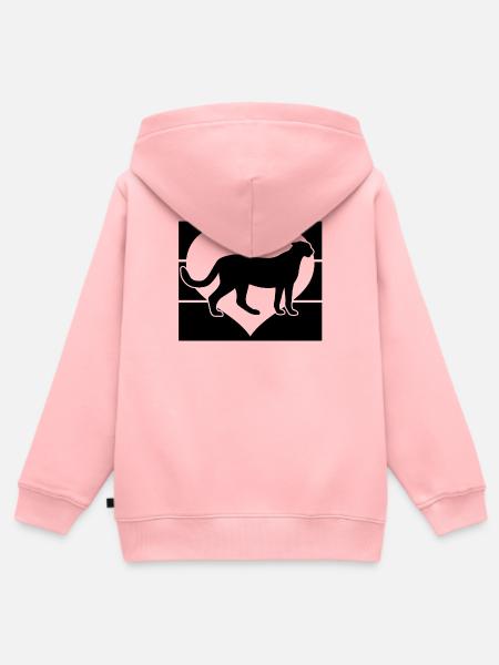 Gepard Herz Silhouette - Kinder Premium Organic Zip Hoodie - Rosa