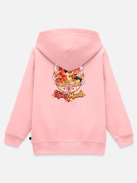 Scharfer Drachenramen Mood - Kinder Premium Organic Zip Hoodie - Rosa