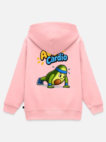 Avo Cardio Avocado Workout - Kinder Premium Organic Zip Hoodie - Rosa