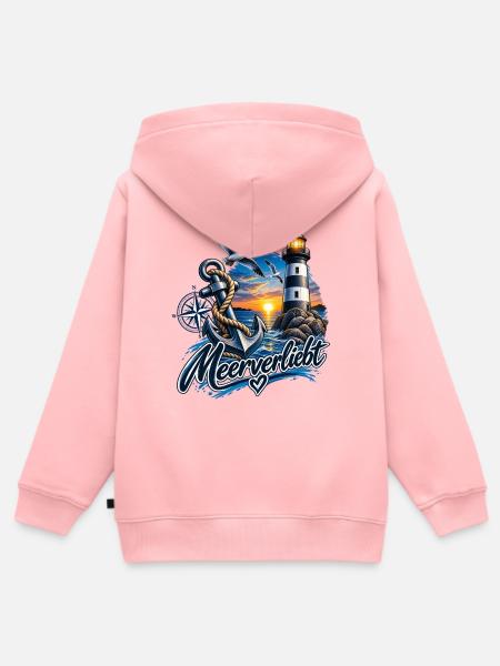 Meerverliebt – Anker, Leuchtturm & Möwen am Meer - Kinder Premium Organic Zip Hoodie - Rosa