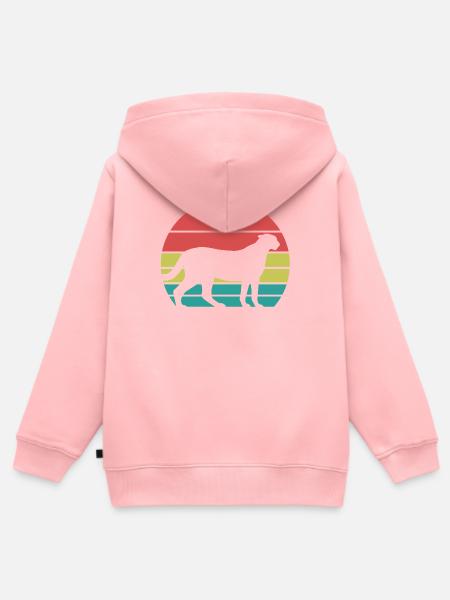 Gepard Retro Silhouette - Kinder Premium Organic Zip Hoodie - Rosa