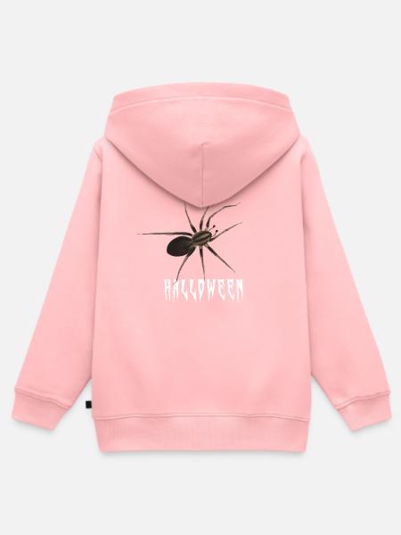 Happy Halloween Spinne - Gruselschrift - Kinder Premium Organic Zip Hoodie - Rosa
