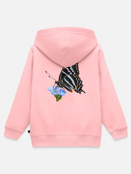 Schmetterling Schwarzer Tiger - Kinder Premium Organic Zip Hoodie - Rosa