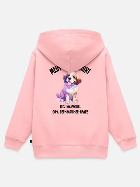 Bernhardiner Welpe Schlafshirt Bunt - Kinder Premium Organic Zip Hoodie - Rosa