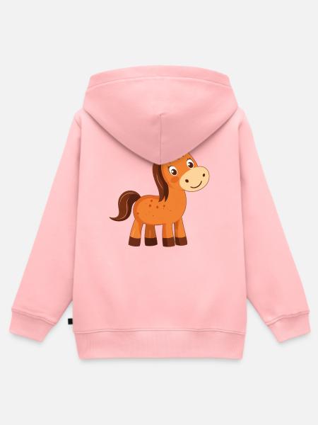 Pony - Kinder Premium Organic Zip Hoodie - Rosa