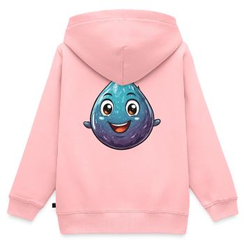 Fröhlicher Wassertropfen Cartoon - Kinder Premium Organic Zip Hoodie - Rosa - Hinten - AI Model Kid Female (0cm)