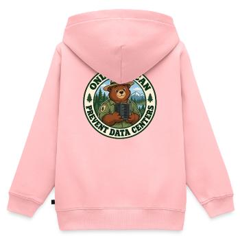 Wald statt Server - Kinder Premium Organic Zip Hoodie - Rosa - Hinten - AI Model Kid Female (0cm)