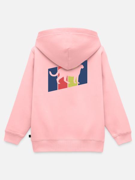 Gepard Retro Silhouette - Kinder Premium Organic Zip Hoodie - Rosa