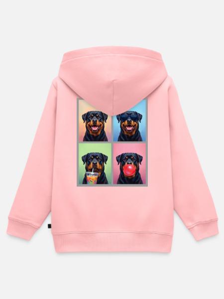 Hunde Rottweiler Hund - Kinder Premium Organic Zip Hoodie - Rosa