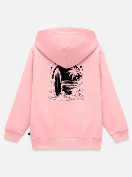 Surfen - Kinder Premium Organic Zip Hoodie - Rosa