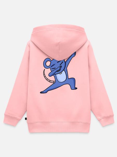 Maus - Kinder Premium Organic Zip Hoodie - Rosa