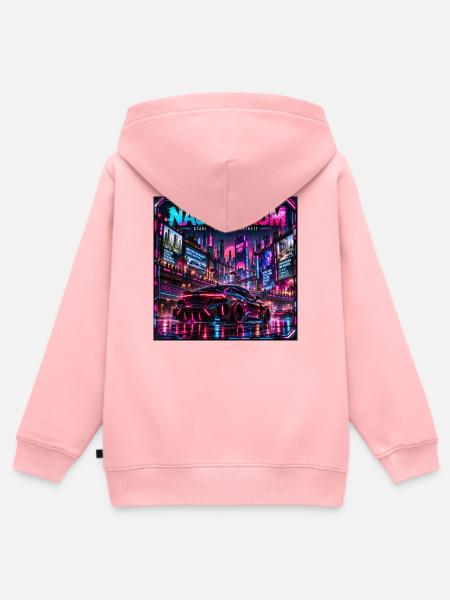Nachtstrom Neonstadt - Kinder Premium Organic Zip Hoodie - Rosa