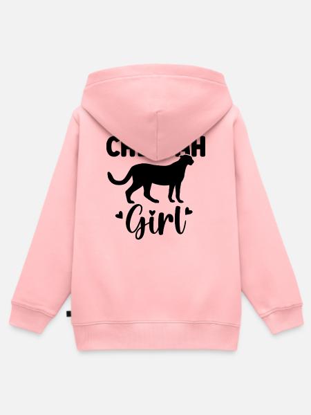 Cheetah Girl - Kinder Premium Organic Zip Hoodie - Rosa