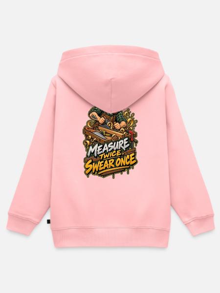 Maß Genau, Fluch Einmal – Holzwerk - Kinder Premium Organic Zip Hoodie - Rosa