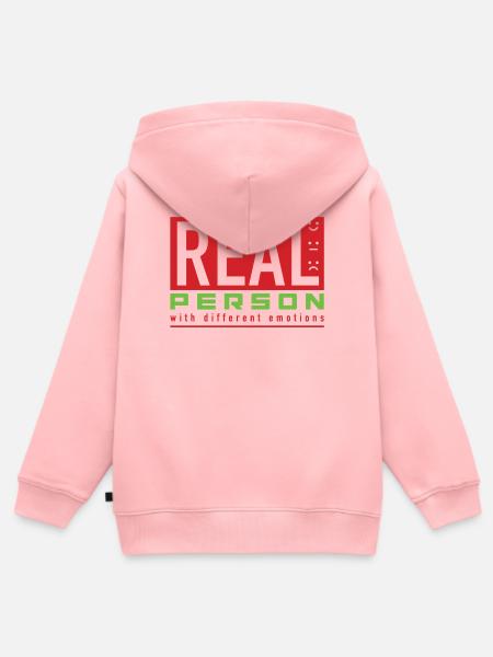 Real Person - Kinder Premium Organic Zip Hoodie - Rosa