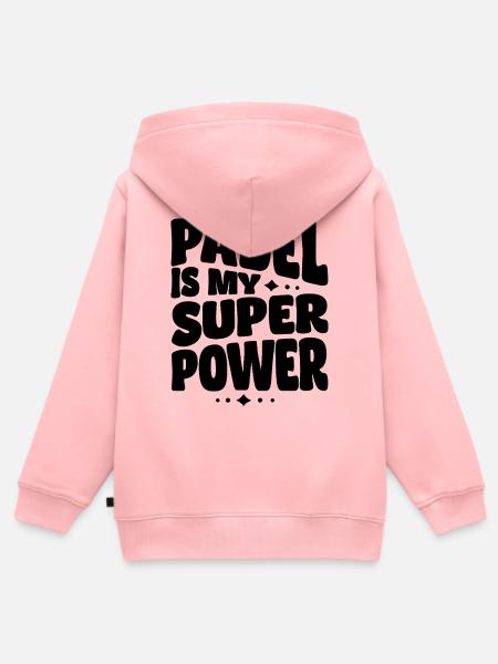 Padel is my Superpower - Kinder Premium Organic Zip Hoodie - Rosa