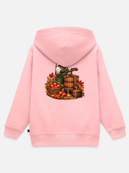 Dachs an der Apfelpresse - Kinder Premium Organic Zip Hoodie - Rosa