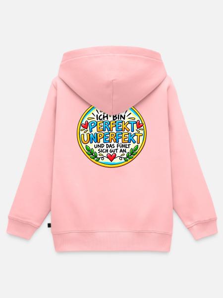 Perfekt-unperfekt - Kinder Premium Organic Zip Hoodie - Rosa