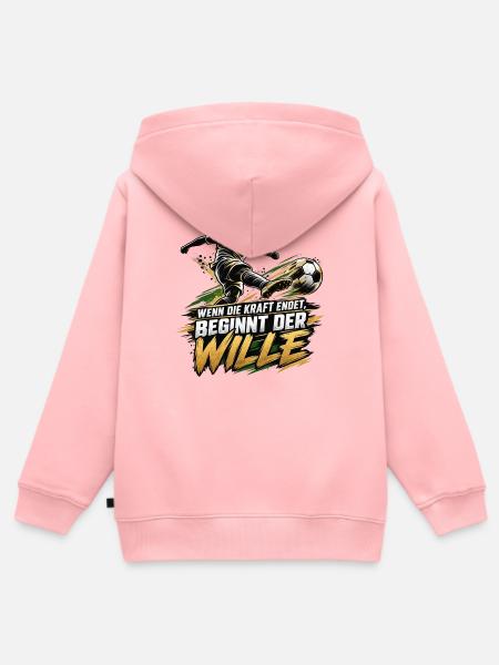 Fußball Motivation - Kinder Premium Organic Zip Hoodie - Rosa