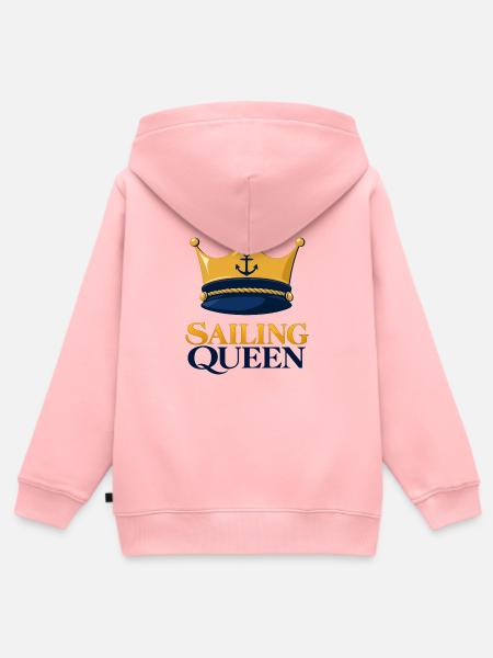 Sailing Queen – Seglerin mit Krone - Kinder Premium Organic Zip Hoodie - Rosa
