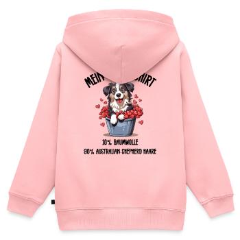 Aussie Welpe Eimer Herzen Schlafshirt - Kinder Premium Organic Zip Hoodie - Rosa - Hinten - AI Model Kid Female (0cm)