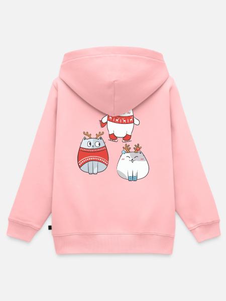 Christmas Time - Kinder Premium Organic Zip Hoodie - Rosa