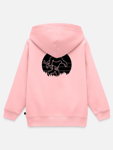 Sasquatch & Gepard - Kinder Premium Organic Zip Hoodie - Rosa
