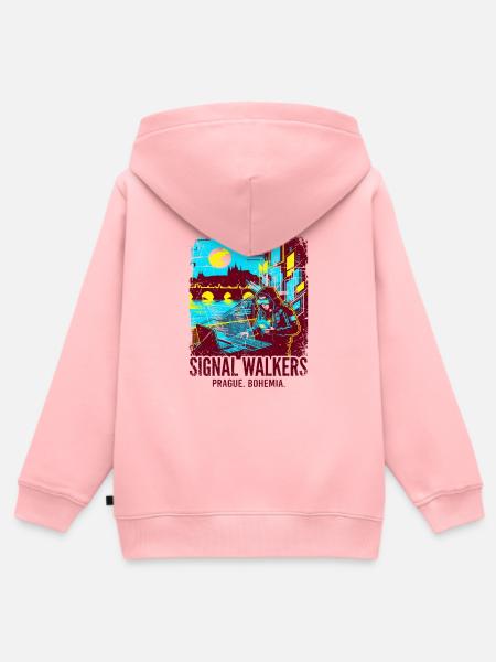Programmer Signal Walkers Prague Bohemia - Kinder Premium Organic Zip Hoodie - Rosa