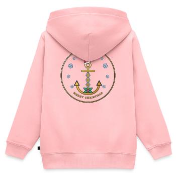 Weihnachtsanker mit Santa-Hut - Kinder Premium Organic Zip Hoodie - Rosa - Hinten - AI Model Kid Female (0cm)