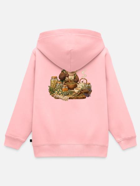 Otter mischt Kräutertee - Kinder Premium Organic Zip Hoodie - Rosa