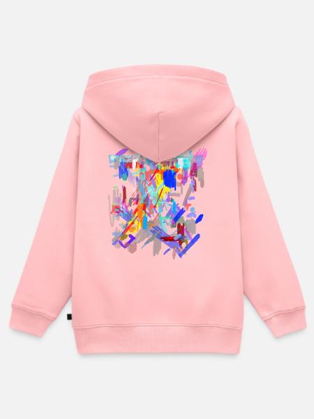 Farben Muster Abstrakt - Kinder Premium Organic Zip Hoodie - Rosa