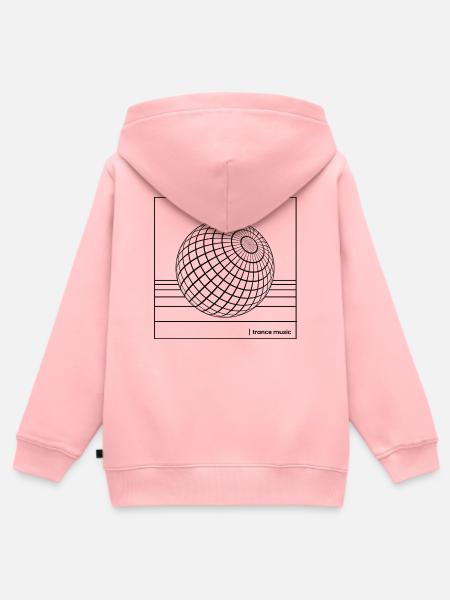 Geometrischer Trance-Drahtgitterglobus - Kinder Premium Organic Zip Hoodie - Rosa