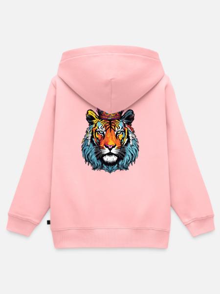 Tiger Krone - Kinder Premium Organic Zip Hoodie - Rosa