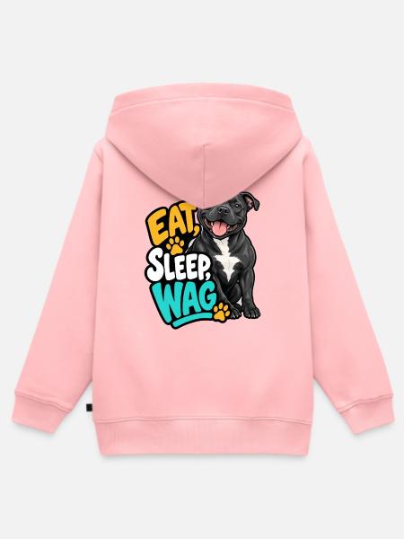 Staffordshire Bull Terrier - Kinder Premium Organic Zip Hoodie - Rosa