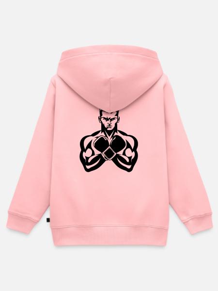 Boxer Zeichnung - Kinder Premium Organic Zip Hoodie - Rosa