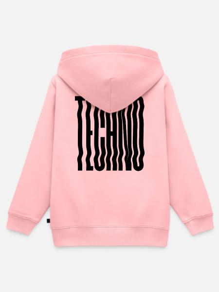 Techno Wave verzerrte Typografie - Kinder Premium Organic Zip Hoodie - Rosa