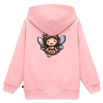 Waldfee mit Blütenflügeln - Kinder Premium Organic Zip Hoodie - Rosa - Hinten - AI Model Kid Female (0cm)