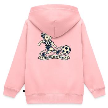 Football is my game – Retro Kinder Fußball Motiv - Kinder Premium Organic Zip Hoodie - Rosa - Hinten - AI Model Kid Female (0cm)