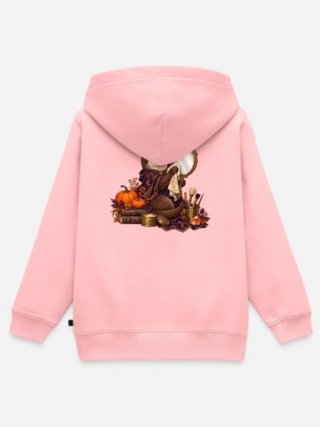 Otter restauriert einen antiken Handspiegel - Kinder Premium Organic Zip Hoodie - Rosa