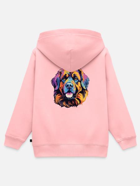 Hundeporträt Popart - Kinder Premium Organic Zip Hoodie - Rosa