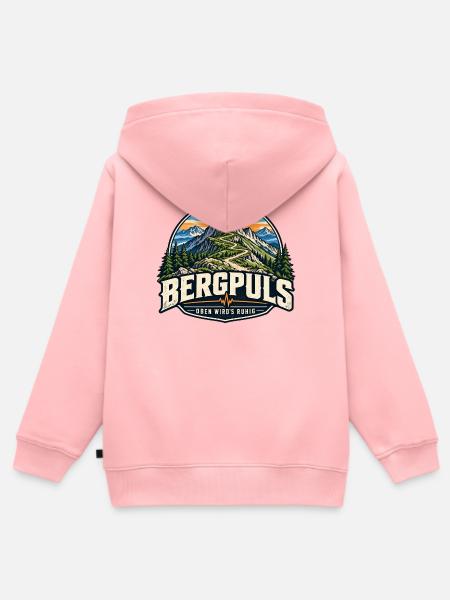 Bergpuls – Oben wird es ruhig - Kinder Premium Organic Zip Hoodie - Rosa
