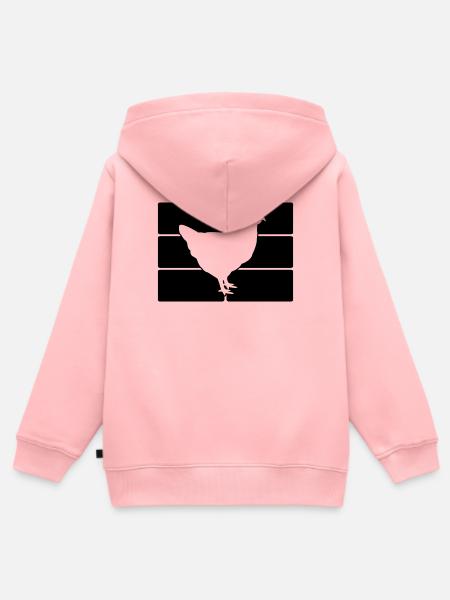 Huhn Silhouette Grafik - Kinder Premium Organic Zip Hoodie - Rosa
