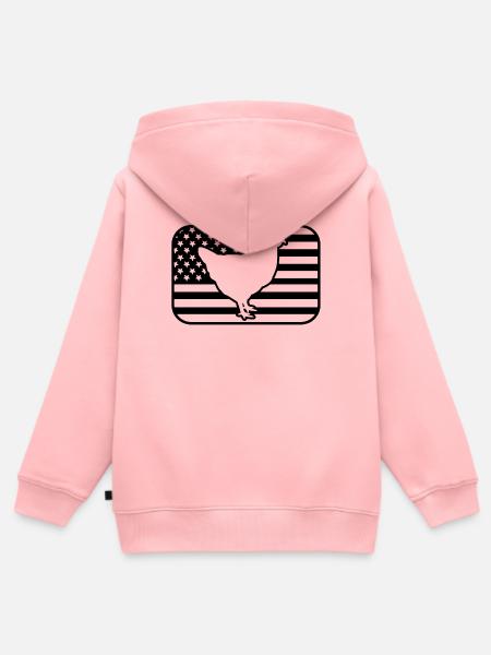 Huhn USA Flagge - Kinder Premium Organic Zip Hoodie - Rosa